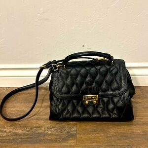 Vera Bradley Quilted Leather Black Marlo Satchel Bag